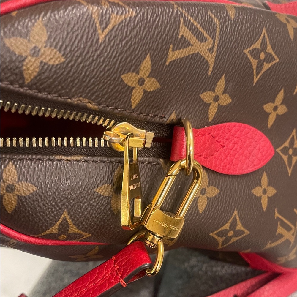 Louis Vuitton Monogram Satchel in Brown and Red - Picture 11 of 12